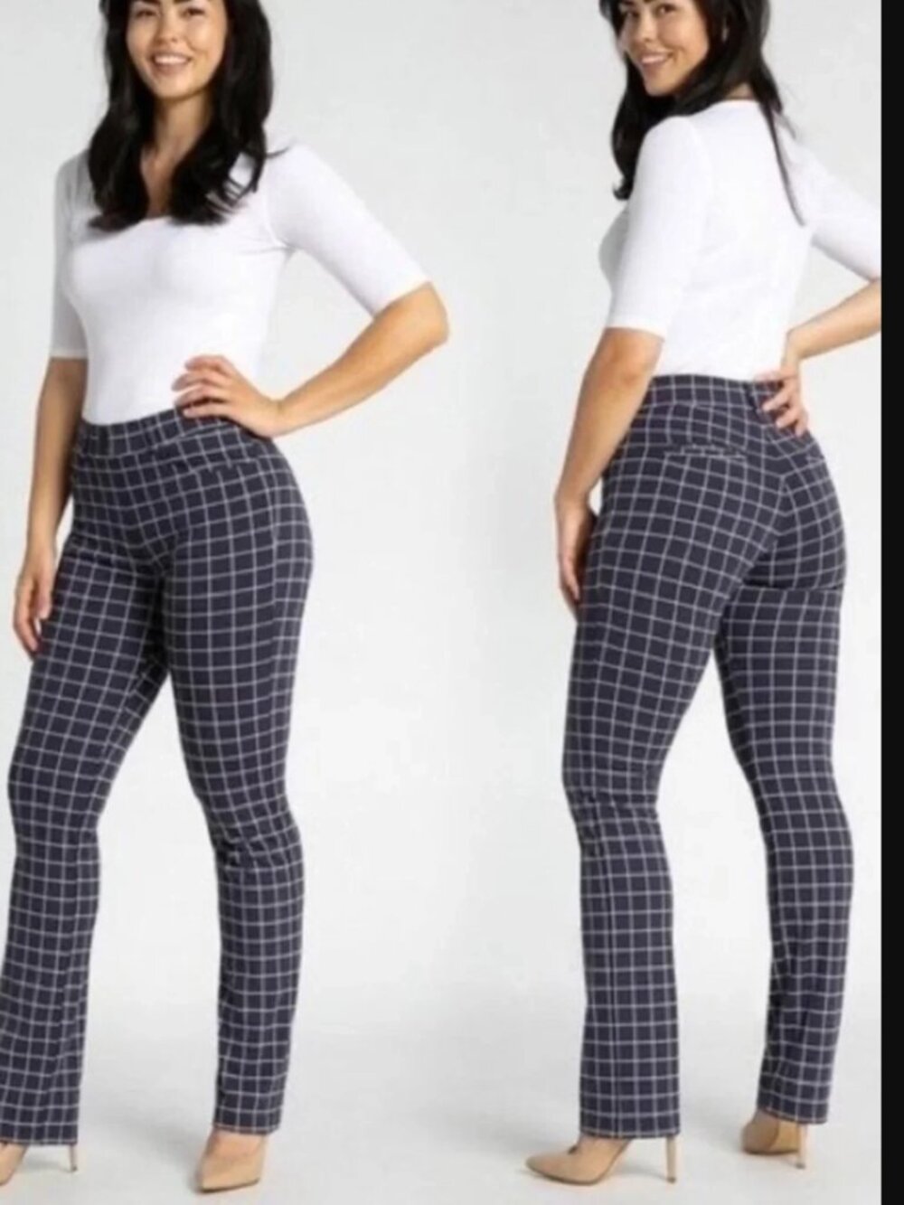 Betabrand Midnight Drive-In Straight 7 Pocket Dress Pant Yoga Pants Large Petite